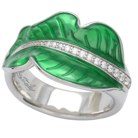 Belle Etoile Lily Leaf Ring - Green