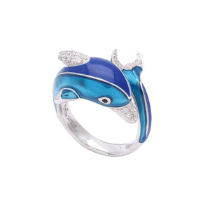 Belle Etoile "Dauphin" Dolphin Ring - Blue