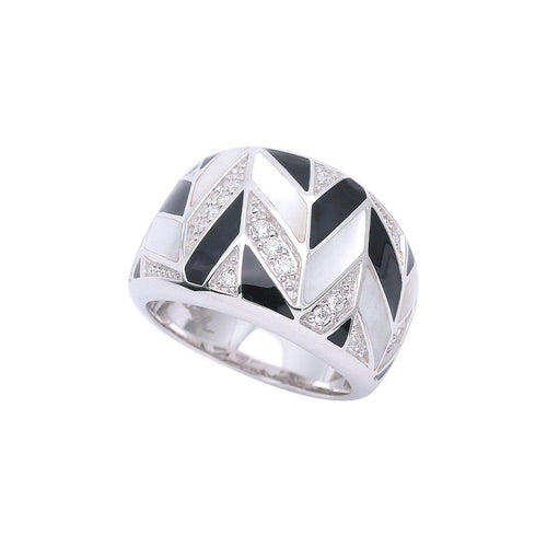 Belle Etoile Chevron Ring - Black