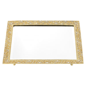 Olivia Riegel Gold Windsor Beveled Mirror Tray