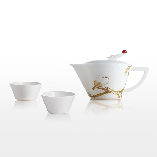 Load image into Gallery viewer, Liuli Tableware, Tea Set, Bone China, Plump Little Bird
