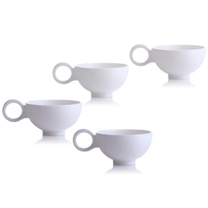 Liuli Bone China Tea and Coffee Set (1 Tea Pot & 4 Cups) - Autumn Mountain