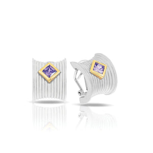 Belle Etoile Valore Earrings - Silver & Amethyst