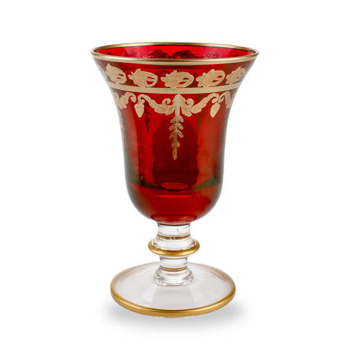Arte Italica Vetro Gold Red Water/Wine Glass