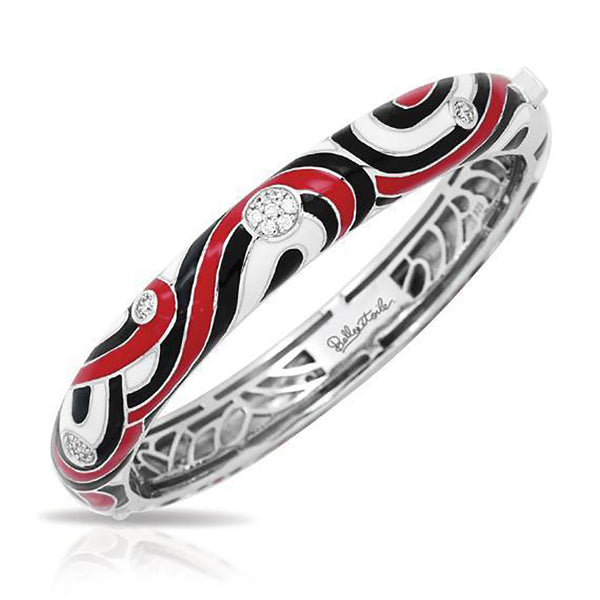 Load image into Gallery viewer, Belle Etoile Vortice Bangle - Black &amp; Red
