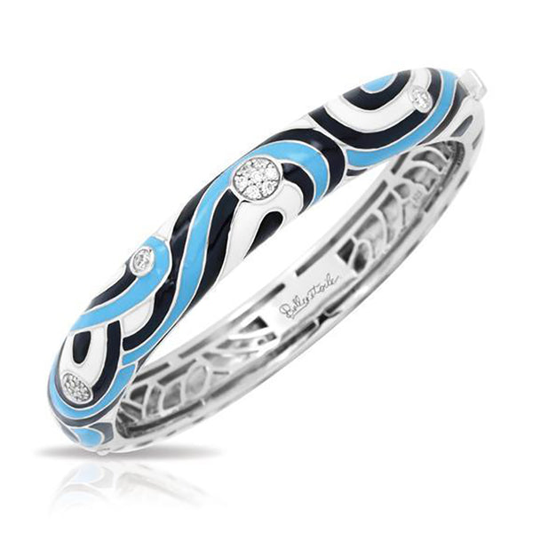 Load image into Gallery viewer, Belle Etoile Vortice Bangle - Black &amp; Blue
