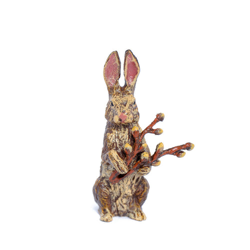 Rabbit With Catkins Vienna Bronze Figurine