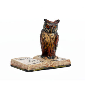 Owl On Book Vienna Bronze Figurine