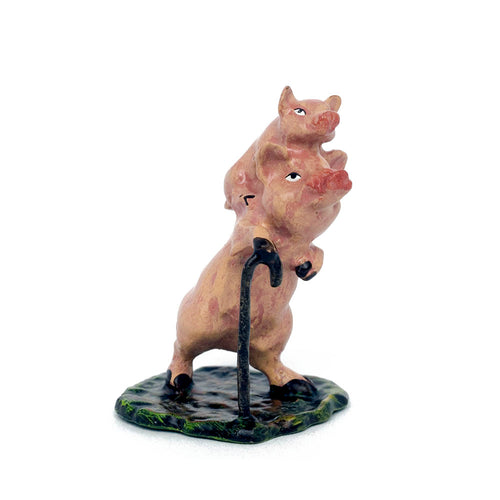 Pig On Pig Vienna Bronze Figurine