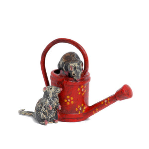 Mice With Watering Can Vienna Bronze Figurine