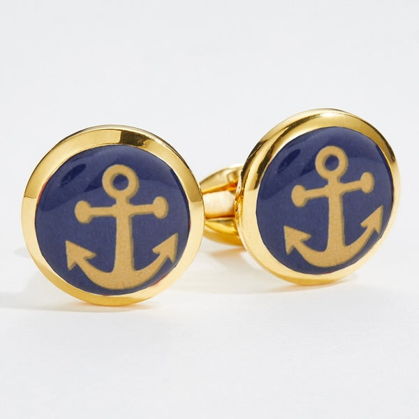 Load image into Gallery viewer, Halcyon Days Anchor Cufflinks
