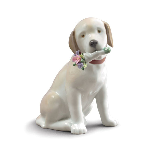 Load image into Gallery viewer, Lladro This Bouquet Is for You Dog Figurine
