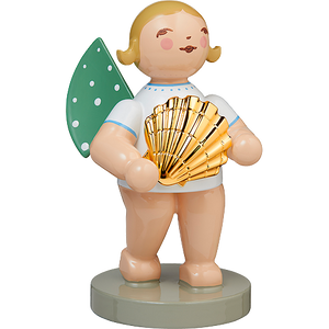 Wendt & Kuhn No 14, Discoverer, Angel with Shell, Gold-Plated Figurine