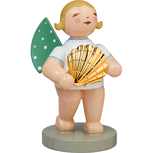 Wendt & Kuhn No 14, Discoverer, Angel with Shell, Gold-Plated Figurine