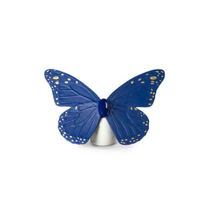 Lladro Butterfly Figurine - Golden Luster & Blue