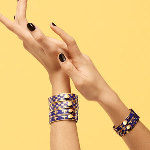 Halcyon Days "Bee Deep Cobalt & Gold" Bangle