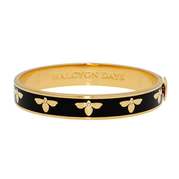 Load image into Gallery viewer, Halcyon Days &quot;Bee Deep Black &amp; Gold&quot; Bangle
