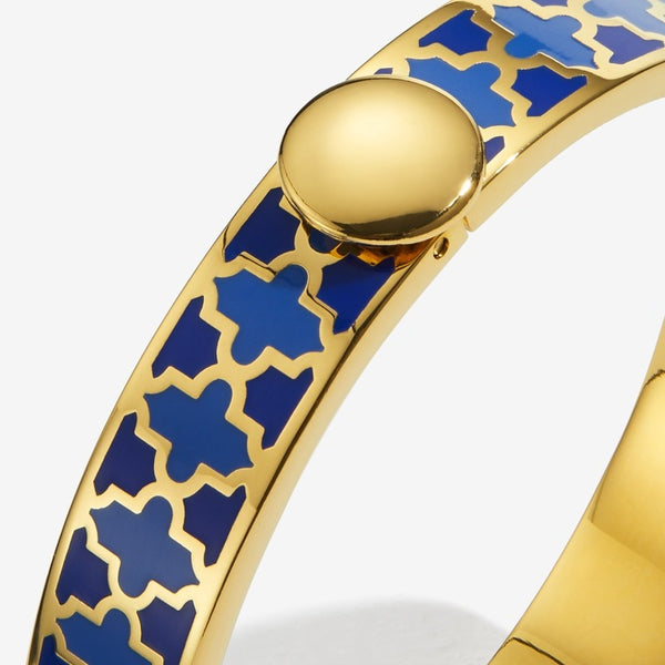 Load image into Gallery viewer, Halcyon Days &quot;Agama Deep Cobalt, Bluebell &amp; Gold&quot; Bangle

