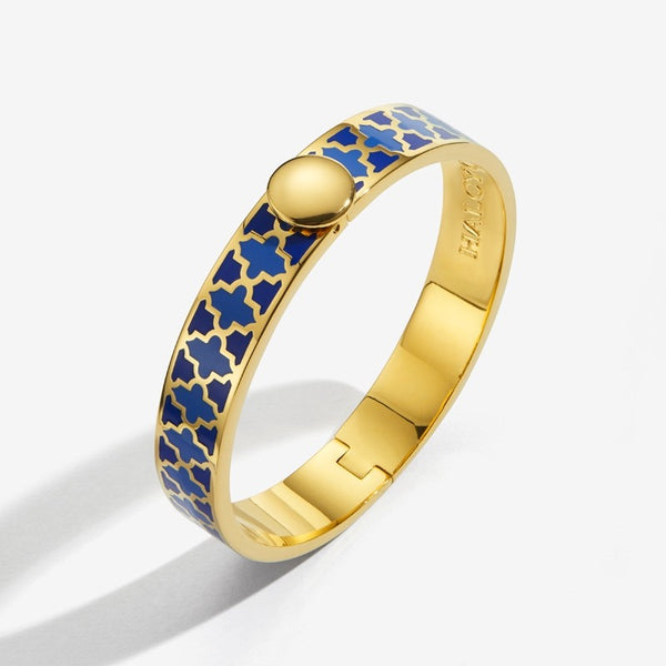 Load image into Gallery viewer, Halcyon Days &quot;Agama Deep Cobalt, Bluebell &amp; Gold&quot; Bangle
