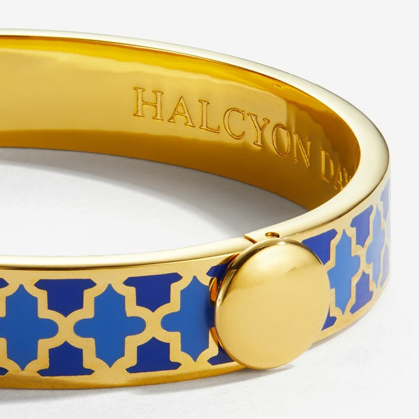 Load image into Gallery viewer, Halcyon Days &quot;Agama Deep Cobalt, Bluebell &amp; Gold&quot; Bangle
