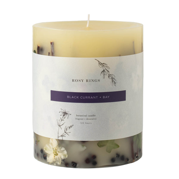 Load image into Gallery viewer, Rosy Rings Black Currant + Bay Small Round Botanical Candle
