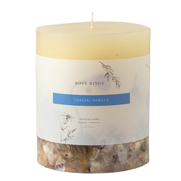 Load image into Gallery viewer, Rosy Rings Coastal Vanilla Small Round Botanical Candle
