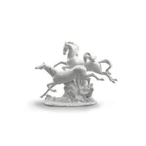 Lladro Horses Galloping Figurine