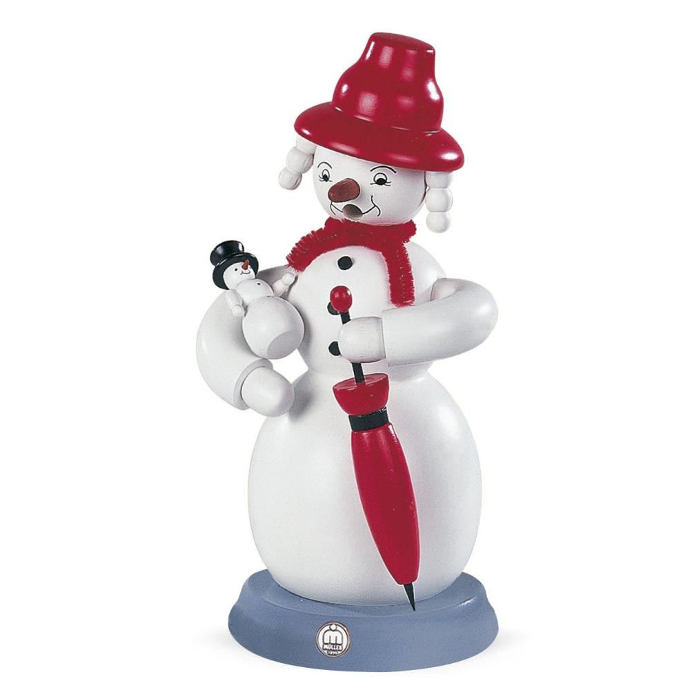 Müller - Mueller - Snowman Female - Painted - Incense Smoker - Large