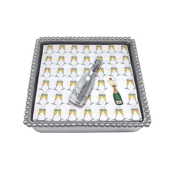 Load image into Gallery viewer, Mariposa Champagne Beaded Napkin Box
