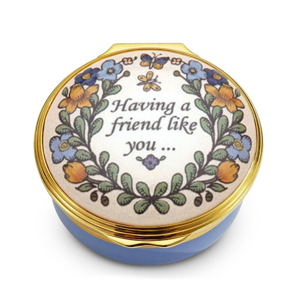 Load image into Gallery viewer, Halcyon Days &quot;Having a friend like you&quot; Enamel Box
