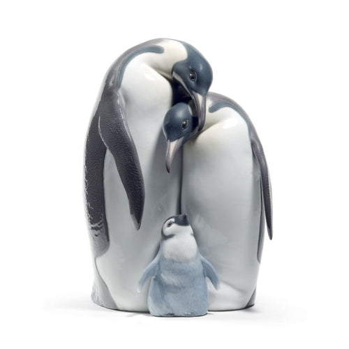 Lladro Penguin Family Figurine