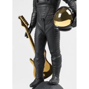 Lladro Walking on the Moon Figurine - Black & Gold