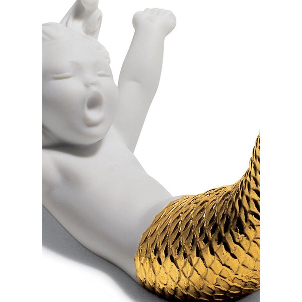 Load image into Gallery viewer, Lladro Waking up at Sea Mermaid Figurine - Golden Lustre
