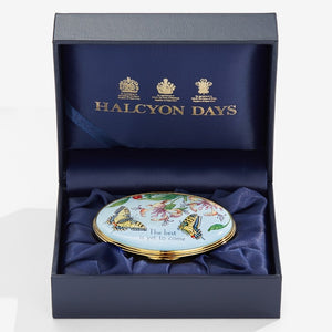 Halcyon Days "The Best Is Yet To Come Oval" Enamel Box
