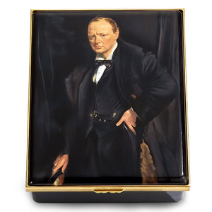 Halcyon Days "Winston Churchill' by Sir William Newenham Montague Orpen" Enamel Box