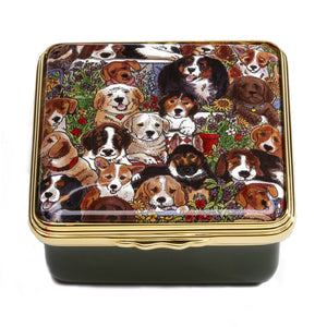 Halcyon Days "Dogs Leave Pawprints on Your Heart" Enamel Box
