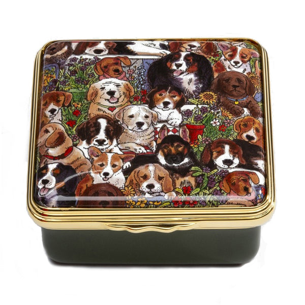 Load image into Gallery viewer, Halcyon Days &quot;Dogs Leave Pawprints on Your Heart&quot; Enamel Box
