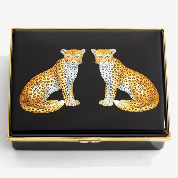 Load image into Gallery viewer, Halcyon Days &quot;Twin Leopard Prestige&quot; Enamel Box
