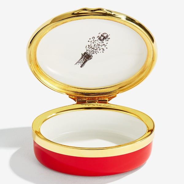 Load image into Gallery viewer, Halcyon Days &quot;Save Water, Drink Champagne&quot; Enamel Box
