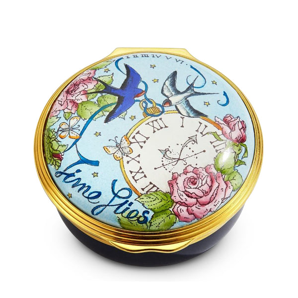Load image into Gallery viewer, Halcyon Days &quot;Time Flies&quot; Enamel Box
