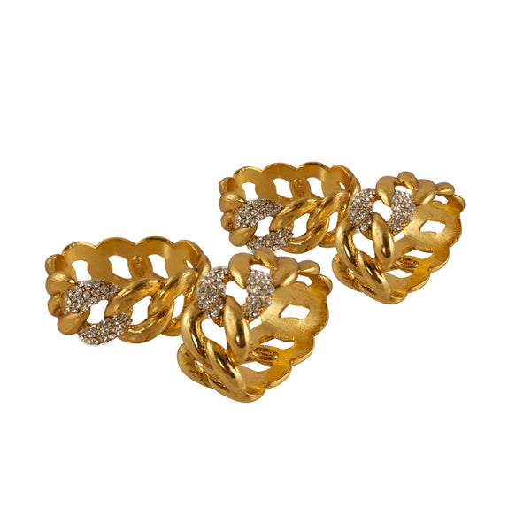 Load image into Gallery viewer, Quest Collection Links Napkin Rings Set - Gold
