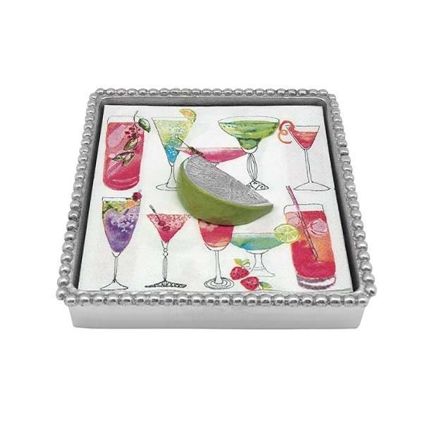 Load image into Gallery viewer, Mariposa Green Lime Beaded Napkin Box
