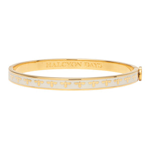 Halcyon Days "Skinny Bee Cream & Gold" Bangle
