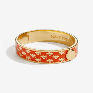 Halcyon Days "Bee Sparkle Trellis Orange & Gold" Bangle