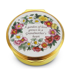 Halcyon Days "Grandmother's Heart" Enamel Box