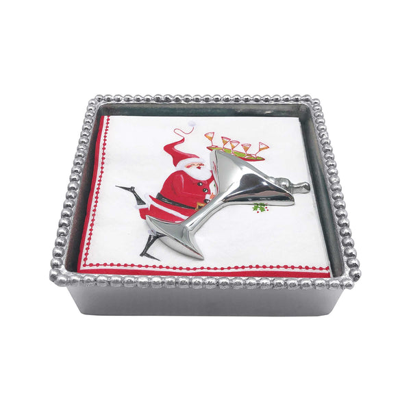 Load image into Gallery viewer, Mariposa Holiday Cocktail Beaded Napkin Box
