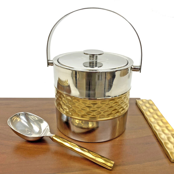 Load image into Gallery viewer, Michael Wainwright Truro Gold Ice Bucket &amp; Scoop Set
