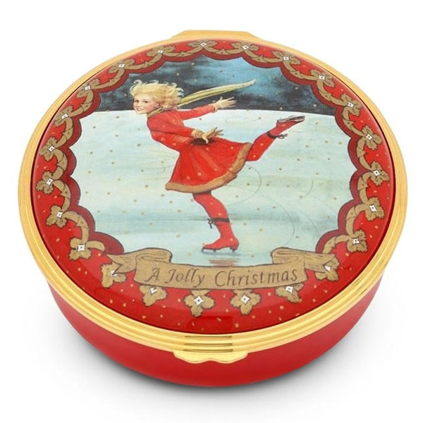 Load image into Gallery viewer, Halcyon Days &quot;Christmas Ice Skater&quot; Enamel Box
