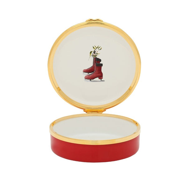 Load image into Gallery viewer, Halcyon Days &quot;Christmas Ice Skater&quot; Enamel Box
