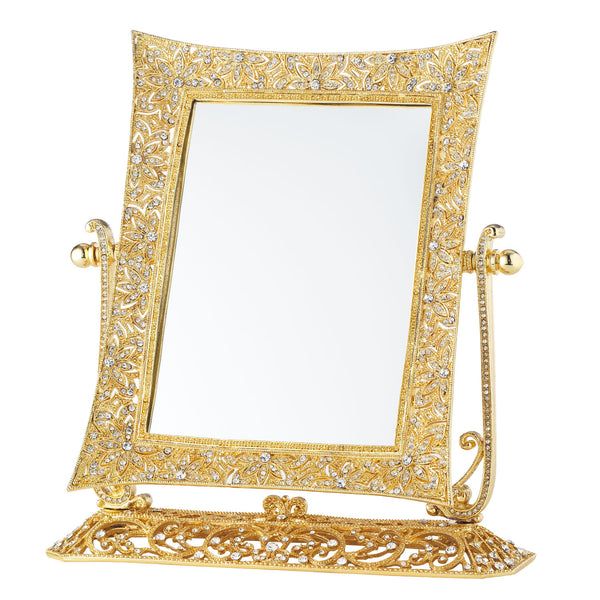 Load image into Gallery viewer, Olivia Riegel Gold Windsor Magnified Standing Mirror
